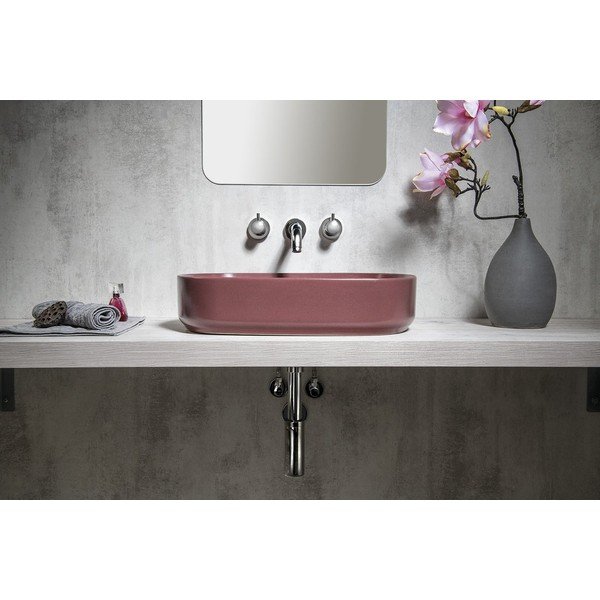 Lavabo in ceramica borgogna , 55 x 36 cm Infinity Oval - Sapho-image-3