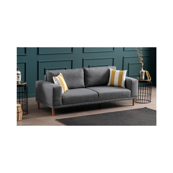 Divano a tre posti grigio Franz - Balcab Home-image-3