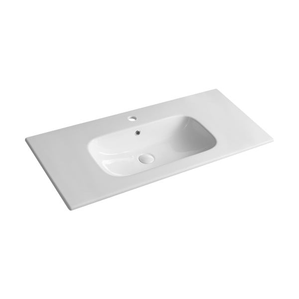 Lavabo bianco in ceramica 101x46,5 cm Piedra – Sapho