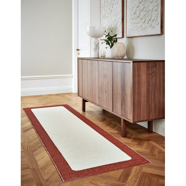 Passatoia da interno/esterno color mattone/color crema 70x240 cm Ilda Brick – Pappelina-image-3