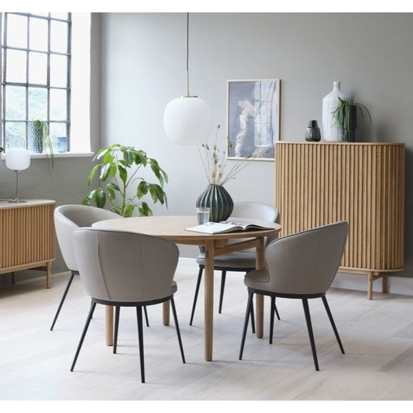 Tavolo da pranzo rotondo pieghevole in rovere ø 120 cm Carno - Unique Furniture-image-1