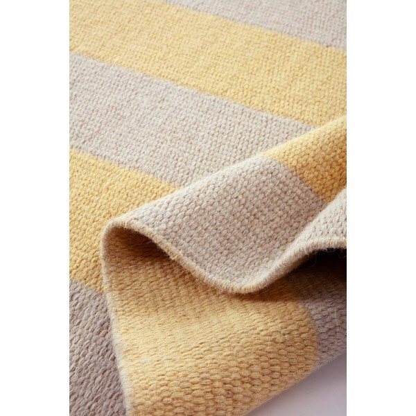 Passatoia gialla/beige in misto lana tessuta a mano 80x200 cm Sissel – Jotex-image-3