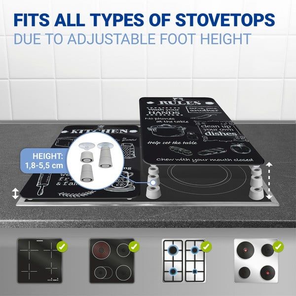 Coprifuoco in vetro temperato in set da 2 52x30 cm Kitchen Rules - Maximex-image-4