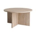Tavolino da salotto rotondo colore naturale chiaro in MDF ø 85 cm Poppy – Ellos Home