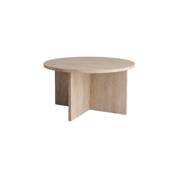 Tavolino da salotto rotondo colore naturale chiaro in MDF ø 85 cm Poppy – Ellos Home