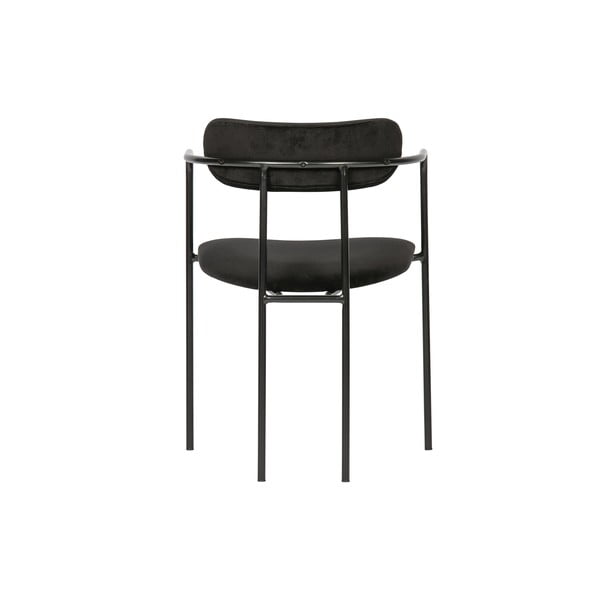 Sedia da pranzo in velluto nero Ivy - WOOOD-image-4