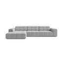 Divano angolare grigio chiaro (con penisola a sinistra/con chaise lounge) con rivestimento in velluto Chicago – Cosmopolitan Design