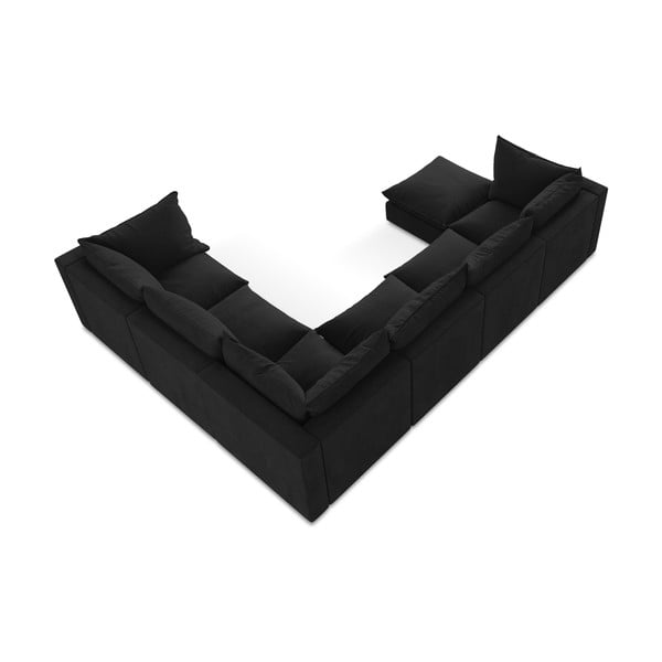 Divano angolare nero (con penisola a destra/a U) Manao – Makamii-image-3