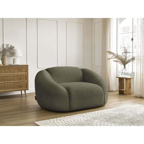 Poltrona verde con rivestimento in bouclé Tina – Bobochic Paris-image-4