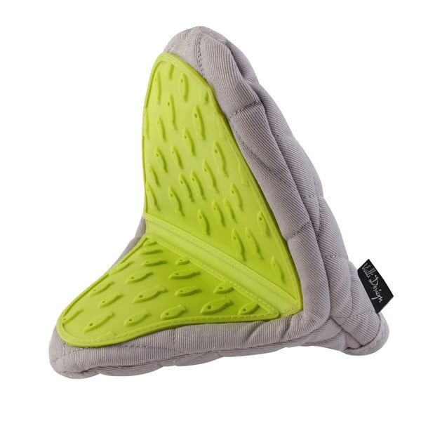 Bavlněná chňapka se silikonem, šedozelená