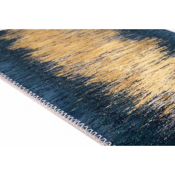 Passatoia gialla/blu scuro lavabile 80x200 cm Goldie – Vitaus-image-2