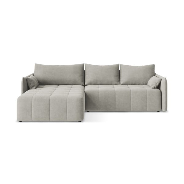 Divano angolare grigio chiaro allungabile/con contenitore (con penisola a sinistra/con chaise lounge) Moku – Makamii