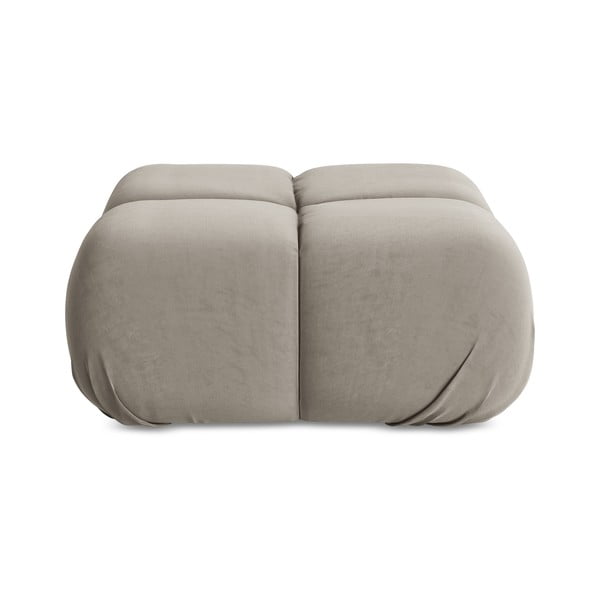 Pouf modulare in velluto beige Lokua - Makamii