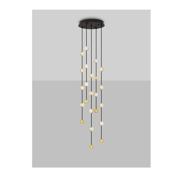 Lampadario LED nero opaco in alluminio con paralume in vetro acrilico con intensità regolabile ø 38 cm Alcinoe – Nova Luce-image-4