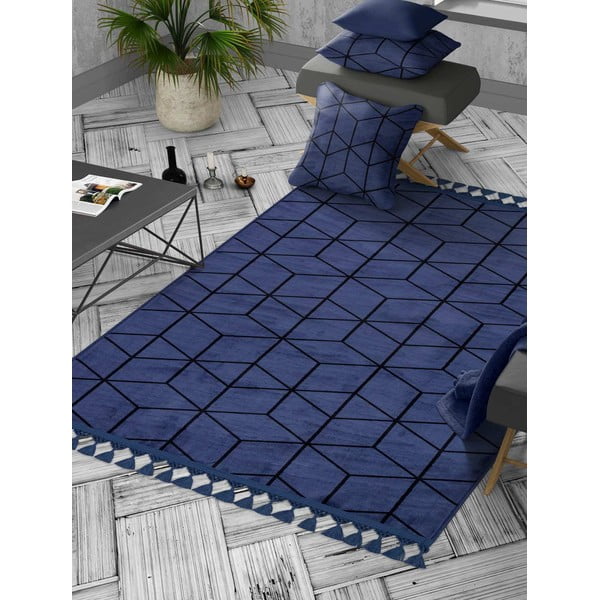 Tappeto lavabile blu 180x120 cm - Vitaus-image-1