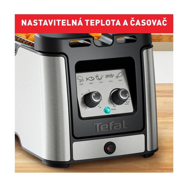 Friggitrice in nero opaco e argento Clear Duo FR600D10 - Tefal-image-1