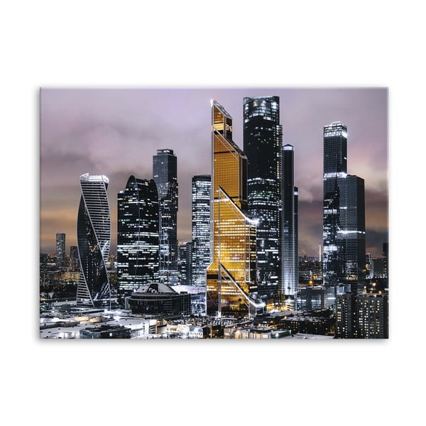 Quadro su tela Silver Gold Town, 85 x 113 cm - Styler