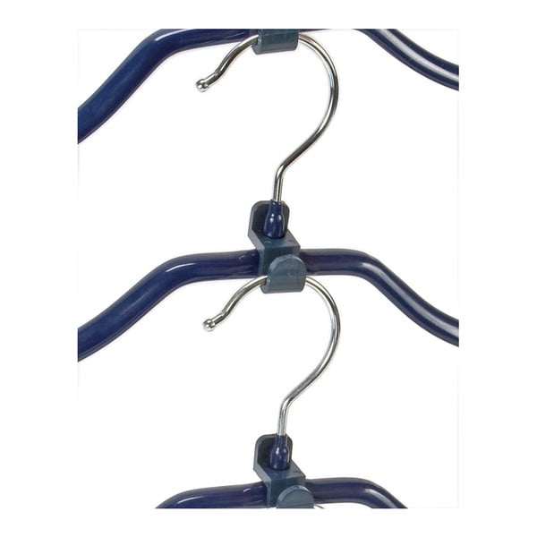 Set di 4 appendiabiti antiscivolo blu e supporti Hanger Slim - Wenko-image-3