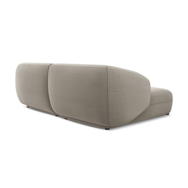 Divano angolare beige (con penisola a sinistra) con rivestimento in velluto Moana – Makamii-image-4