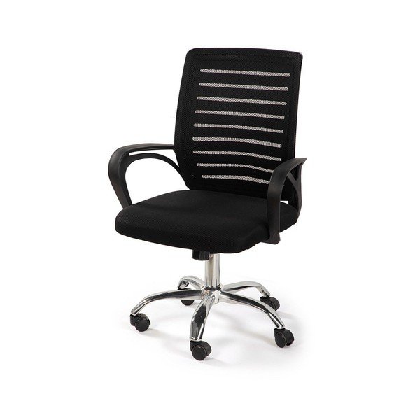 Sedia da ufficio nera in imbottito Evon – Bonami Essentials