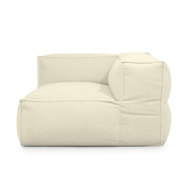 Puof a sacco color crema con rivestimento in bouclé Mass Corner 125 Right – SLOWDOWN