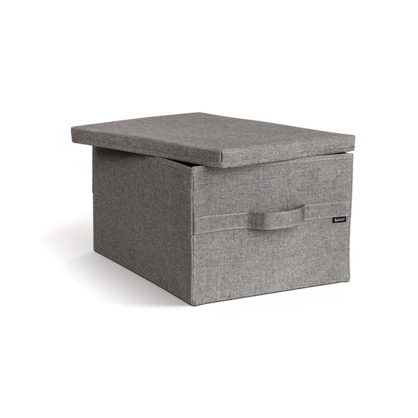 Scatola con coperchio grigia in tessuto 36x46x25 cm Soft Storage Large – Bigso-image-3
