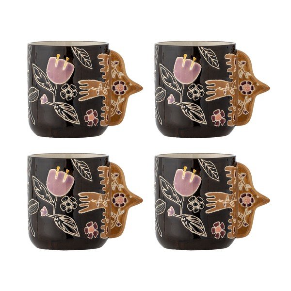 Tazzine in set da latte marrone scuro in gres 4 pz 325 ml Vivielle – Bloomingville