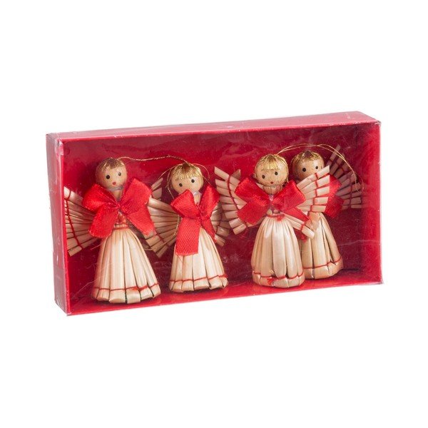 Decorazioni per albero di natale in set in paglia 4 pz 13,5 cm Angel – Casa Selección