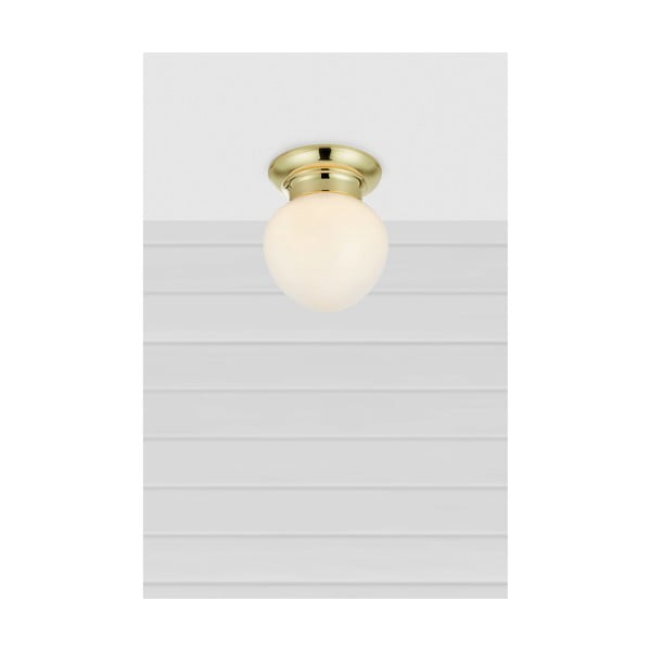 Plafoniera bianca/color ottone con paralume in vetro Ronda – Markslöjd-image-1