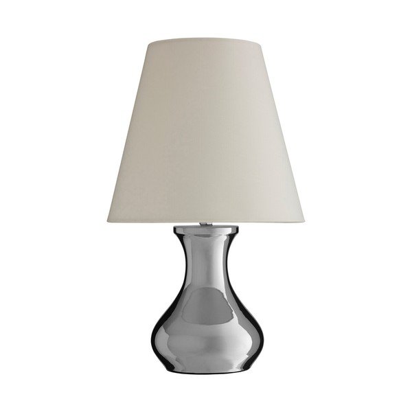 Lampada da tavolo color crema/argentata in metallo con paralume in tessuto (altezza totale 36 cm) Nell – Premier Housewares