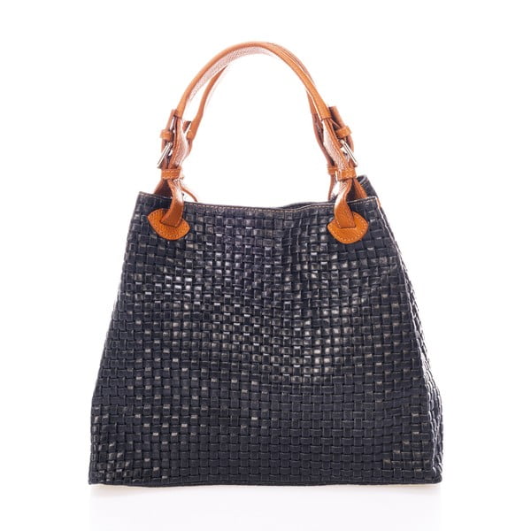 Borsa in pelle blu scuro Federica Bass Hydri - Federica Bassi-image-1