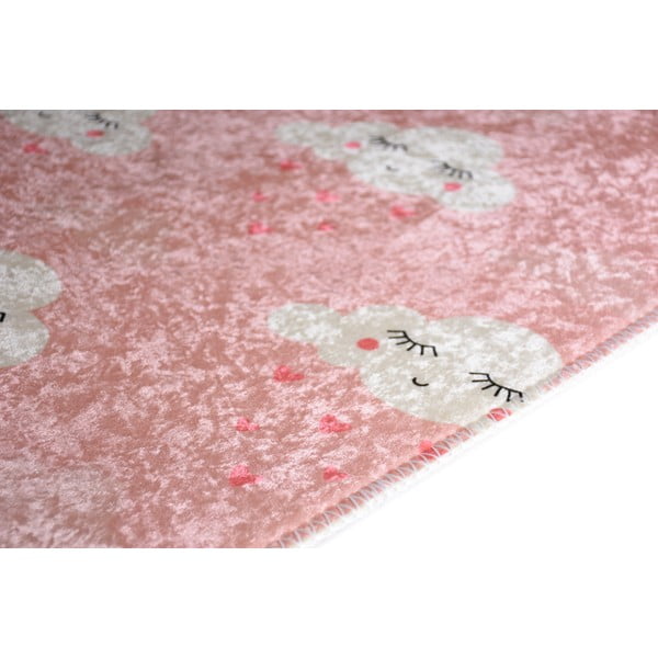 Tappeto per bambini rosa chiaro lavabile 160x230 cm Pink Clouds – Vitaus-image-2