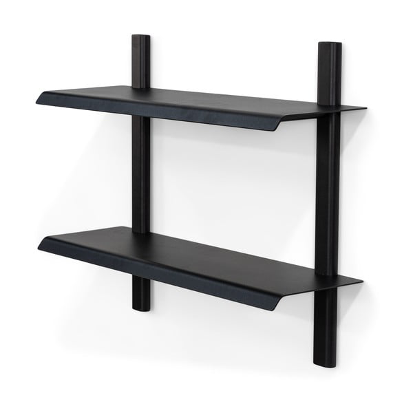 Mensola nera in metallo con ripiani multipli 60 cm Hola – Spinder Design-image-2