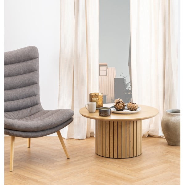 Tavolino rotondo con piano in rovere ø 80 cm Yale - Actona-image-1