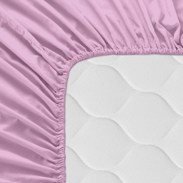 Lenzuolo elastico di puro cotone rosa, 70 x 140 cm Basic - Mr. Fox-image-3