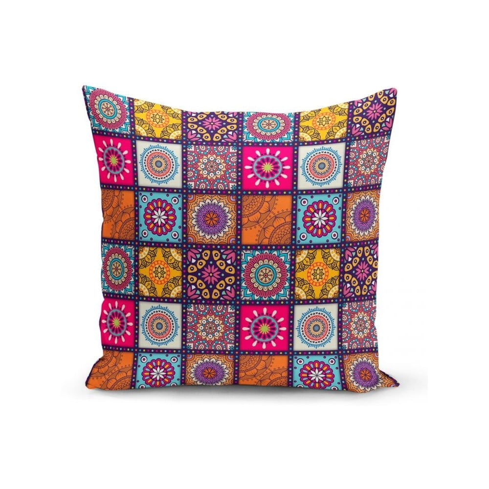 Federa Decorativa 45x45 Cm Con Stampa Mandala Retrò - Cuscino Per Divano, Camera Da Letto, Ufficio