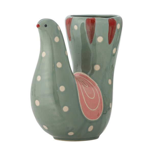 Vaso in gres verde dipinto a mano (altezza 19 cm) Trudy - Bloomingville-image-2