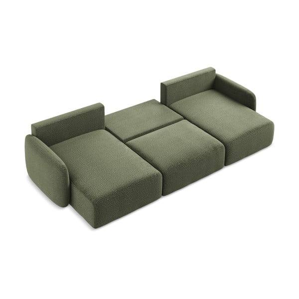 Divano angolare verde allungabile/con contenitore Kalena – Makamii-image-4