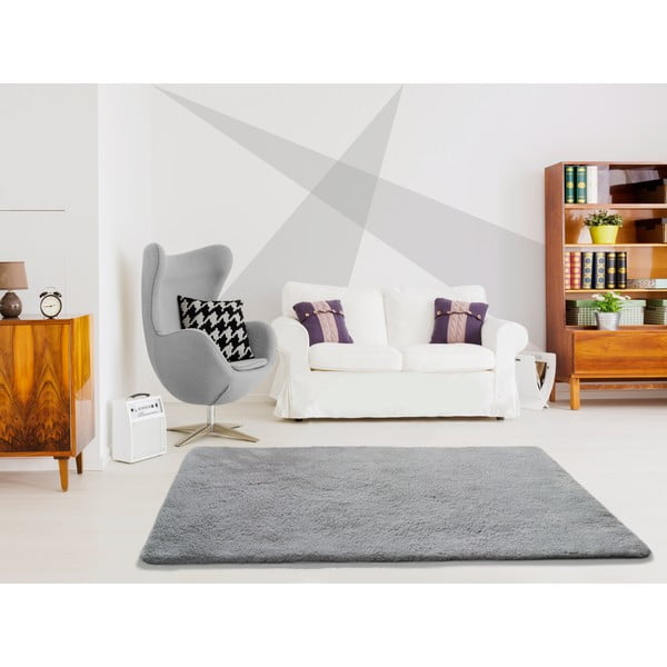 Tappeto grigio , 60 x 100 cm Alpaca Liso - Universal-image-1