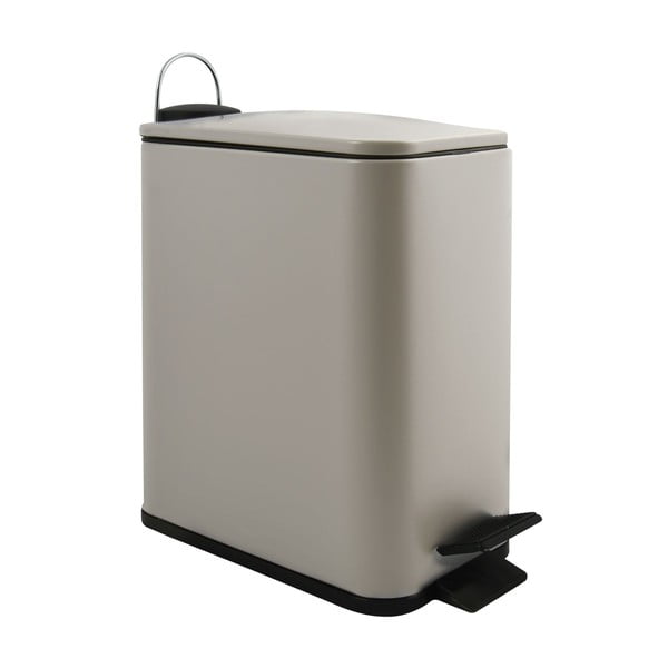 Cestino per la spazzatura grigio tortora in acciaio con pedale 5 l   Erik – Spirella