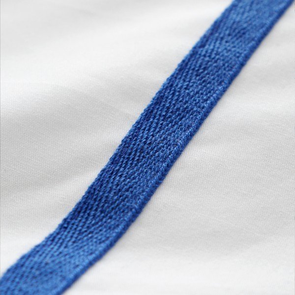 Biancheria da letto singola in cotone blu e bianco 135x200 cm Herringbone Trim Stripe - Content by Terence Conran-image-3