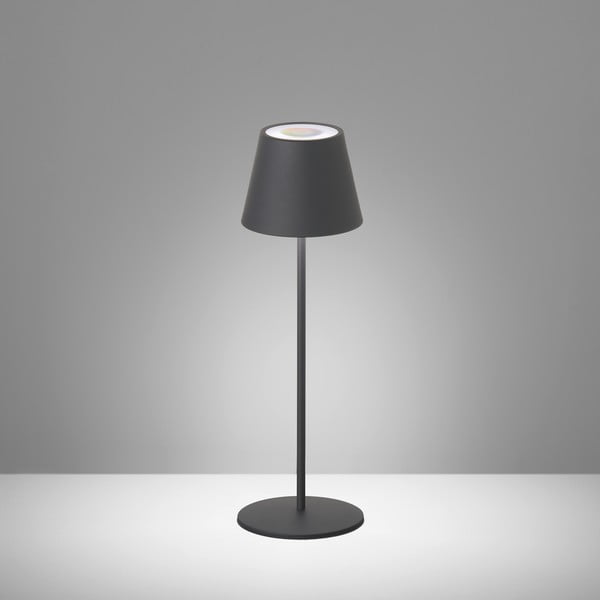 Lampada da tavolo dimmerabile a LED nera con sensore di movimento e paralume in metallo (altezza 38 cm) Tropea - Fischer & Honsel-image-1