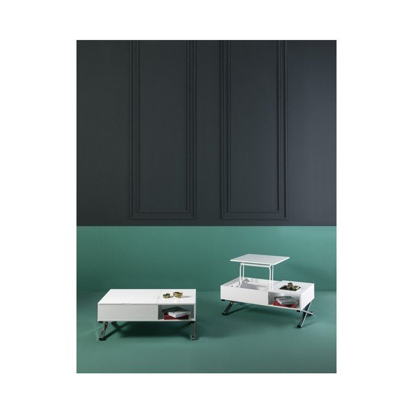 Tavolino bianco con piano estraibile Manila - Marckeric-image-3