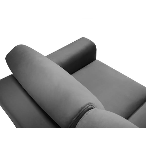 Divano grigio chiaro allungabile e con contenitore con rivestimento in velluto 235 cm Kyoto – Cosmopolitan Design-image-4