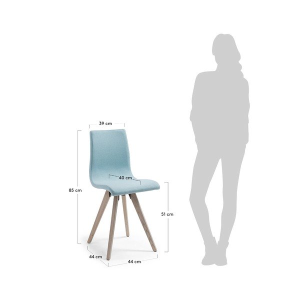 Světle modrá jídelní židle La Forma Una-image-3