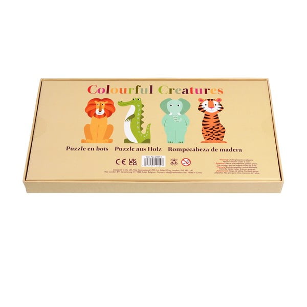 Puzzle a inserimento in legno Colourful Creatures - Rex London-image-3