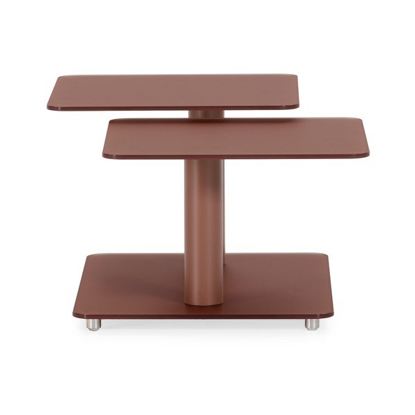 Tavolino da salotto color terracotta in vetro 54x115 cm Elvi – Marckeric-image-2