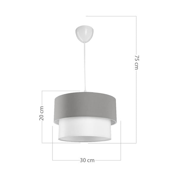 Lampada da soffitto bianco-grigio 60x18,5 cm - Squid Lighting-image-3