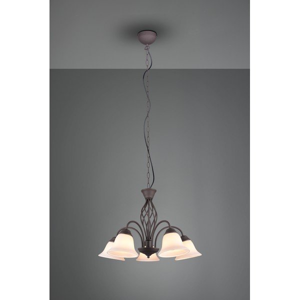 Lampadario marrone scuro con paralume in vetro ø 60 cm Rustica – Trio-image-3