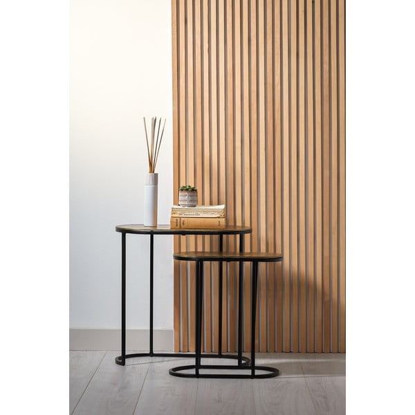 Set di 2 tavolini in metallo 26x53 cm Bocov - Light & Living-image-1
